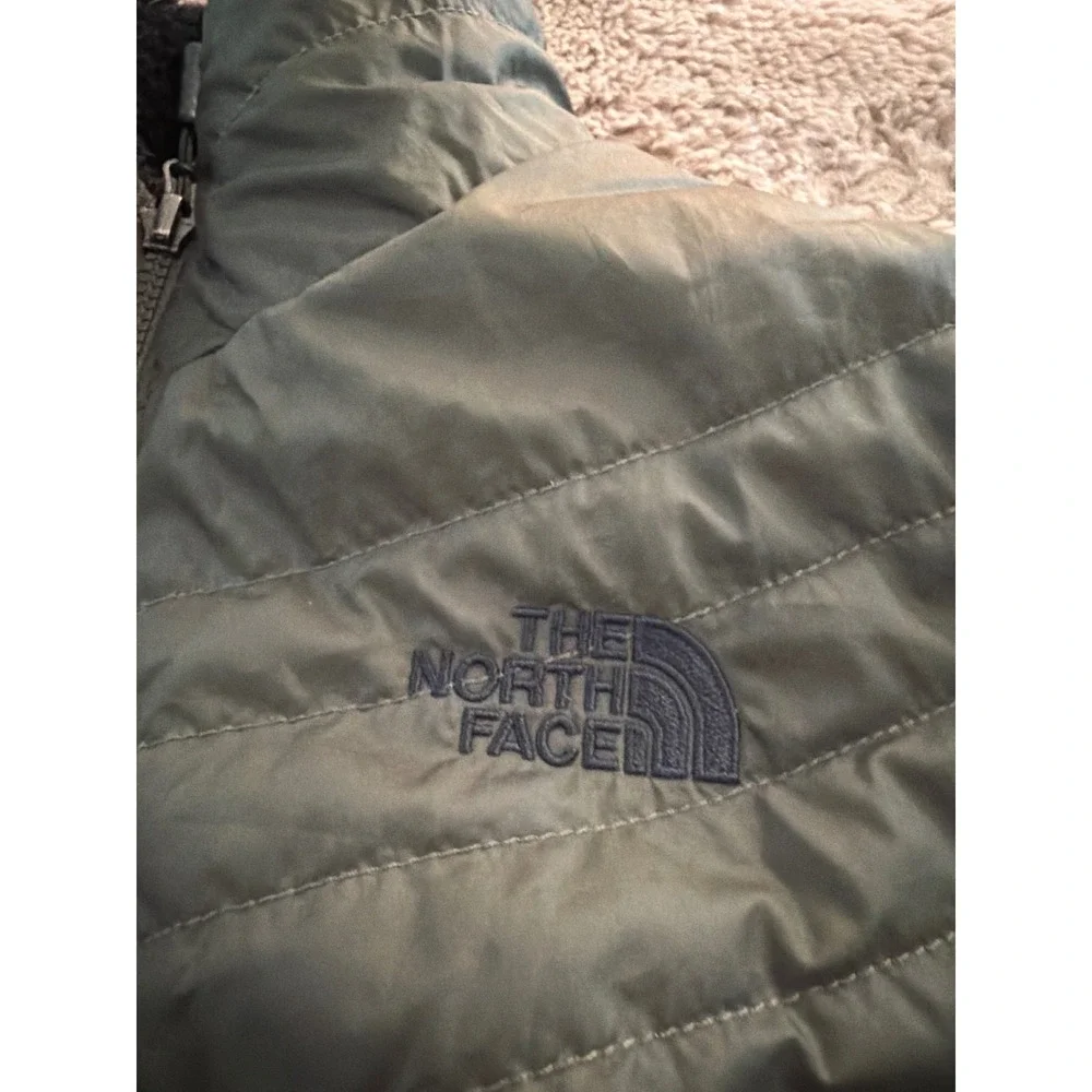 The North Face Mossbud Reversible Jacket Olive Green Fleece Womens Small